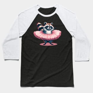 Cute Raccoon Ballet Dance Funny Ballet Baseball T-Shirt